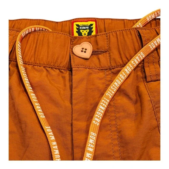 HUMAN MADE Polar Bear Graphic Shorts Orange Drawstring Button Fly Men's L